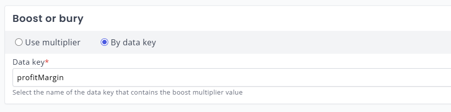 Specify the datakey to boost by