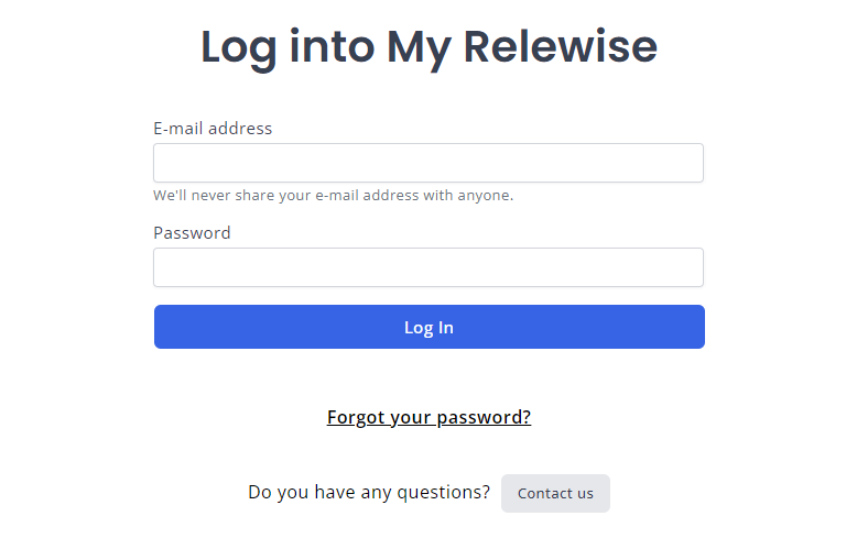 Login to My Relewise to continue